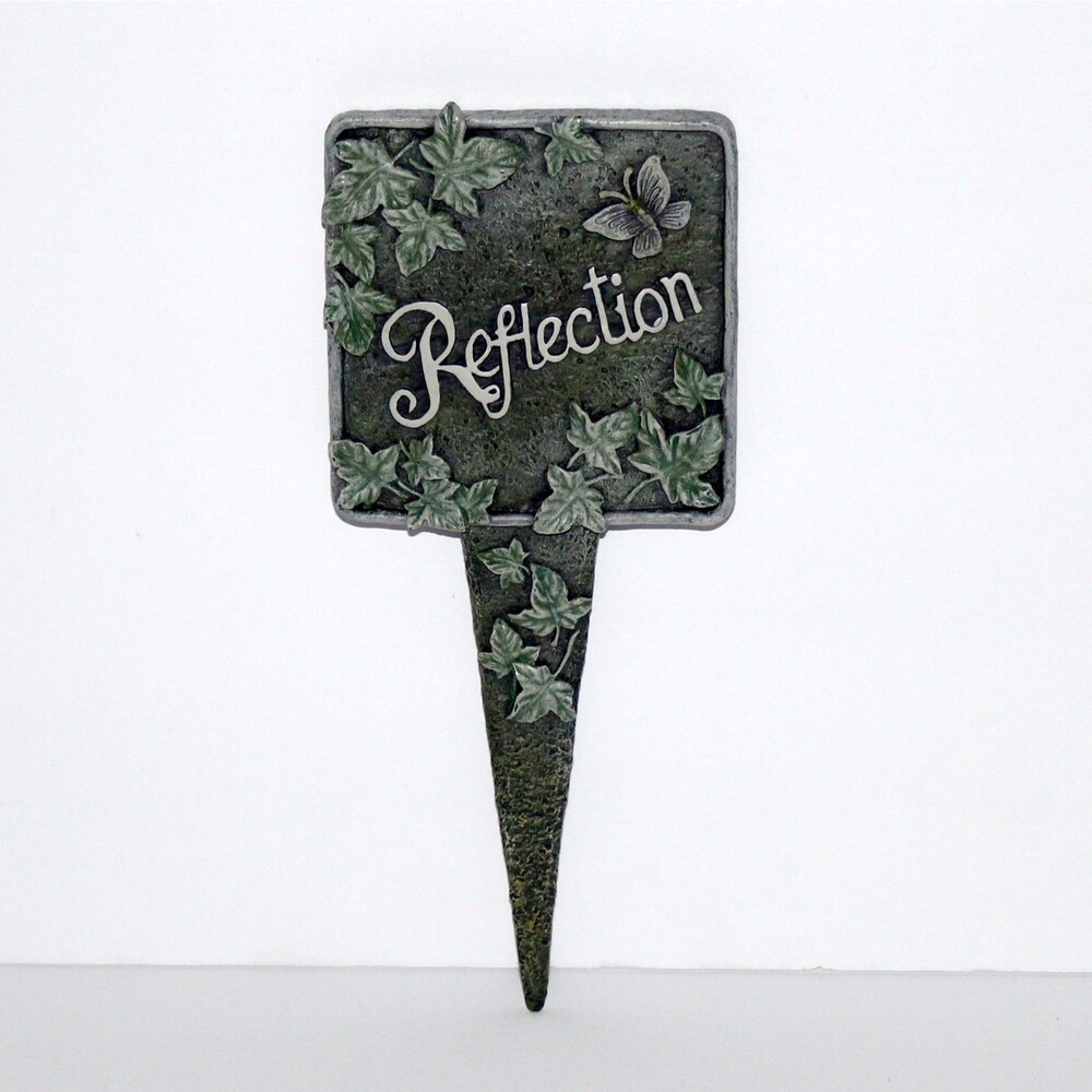 Cracker Barrel Garden spike Sign Reflection ivy plant patio wall decor 9.25"